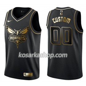 Dres Charlotte Hornets Prilagođeni Nike Crna Golden Edition Swingman